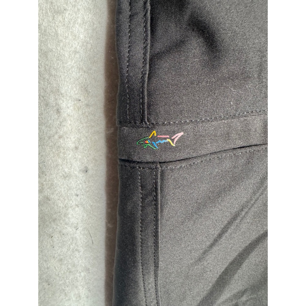 Greg Norman Mens Black Performance Golf Shorts Size 32 Stretch Flat Front Shark - Picture 2 of 12